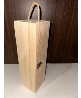 Single bottle wooden wine carrier